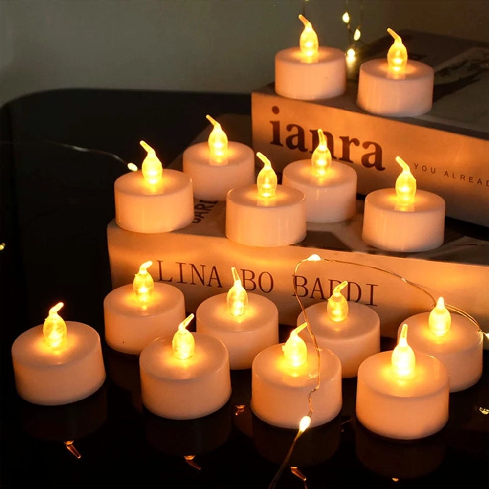 24 Pcs Led Tea Light Candle Lamp, Tea Light Candle Decoration Ideas For Birthday