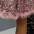 thumbnail image 4 of Levmjia Women Sequin Mini Dress Hanging Neck Sleeveless Solid Color Off Shoulder Casual Party Cocktail With Night Out Club Vacation Daily Wear, 4 of 7