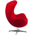 thumbnail image 2 of Black Leather Egg Chair with Tilt-Lock Mechanism, 2 of 4