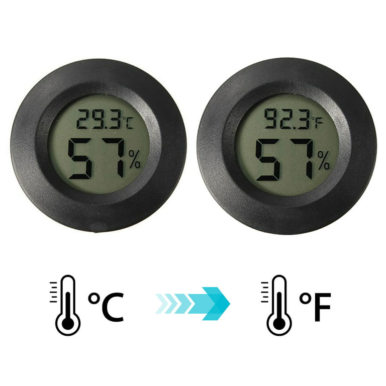 2-Pack Hygrometer Thermometer Digital LCD Monitor Indoor Outdoor Humidity Meter Gauge for Humidifiers Dehumidifiers Greenhouse Basement Babyroom