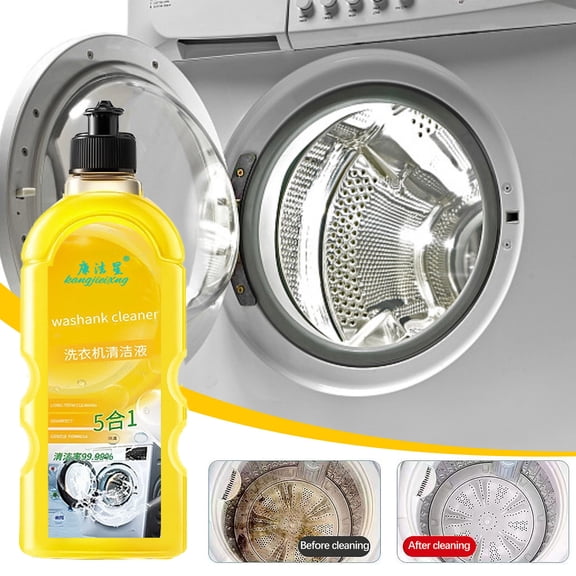 Washing Machine Cleaner Liquid 500ml – Deep Cleaning Detergent for Drum & Tank, Removes Odor, Limescale, Bacteria – Lemon Scented Washer Cleaner for Front & Top Load Machines