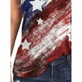 thumbnail image 4 of FASHIONWT Women Frayed Striped Star Print Cami Tops Independence Day Halter Tank, 4 of 4
