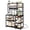 Black, variant on Amadwell 39.4" Large Bakers Rack, Power Outlets Microwave Stand, Coffee Bar with 6-Tier Storage, 12 S-Shaped Hooks, Kitchen Shelf & Wire Basket, Rustic Brown