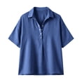 thumbnail image 5 of 2025 New Fashion Plus Size Womens Spring And Summer V-Neck Long Sleeve Solid Loose Casual Cotton Trendsetting Women's Apparel, 5 of 8