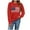Red, variant on Womens Sweaters Casual Long Sleeve Star Stripe Crewneck Knit Pullover Lightweight Trendy Fall Winter Warm Tops