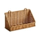 thumbnail image 2 of Cesta de almacenamiento de ratán tejido para baño | Organizador de pared de imitación de ratán | Cesta de mimbre sintético para artículos de aseo, toallas y suministros, 2 of 9