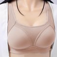thumbnail image 4 of Women's High Impact Racerback Bra Women's Embroidery Thin Style Ventilate Large Size Bra without Steel Rim Beige L, 4 of 7