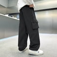 thumbnail image 6 of Boys Cargo Pants Boys Elastic Waist Pants Wide Leg Baggy Pants Boys Casual Pants School Pants Boys Size 8-9 Years Pants, 6 of 6