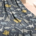 thumbnail image 3 of DarkGray Cartoon Dinosaurs Pattern Blanket,Comfortable Soft Flannel Throw Blanket,All Season,Warm Lightweight Blankets for Sofa Bed Couch Living Room Chair,30"x40", 3 of 4