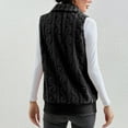 thumbnail image 7 of Odeerbi Womens Soft Fleece Vest Sleeveless Winter Coat Solid Color Plush Lapel Loose Jacket with Pocket Black, 7 of 7