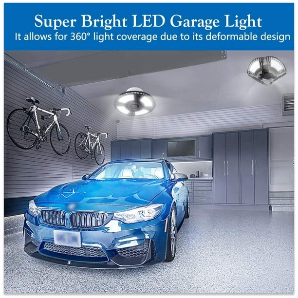 4-Panel Ultra-Bright LED Car Garage Light - Blue