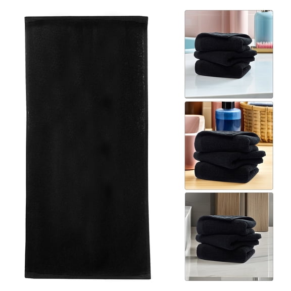 RENACLIPY Black Cotton Bath Towel Soft Absorbent Natural Material for Home and Hotel