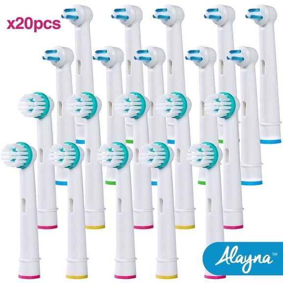 Replacement Toothbrush Heads for Oral B Braun - Ortho and Power Tip Brush Heads Compatible with Oralb Electric Toothbrushes - Good for Braces, Crowns, Bridges 20 Pack