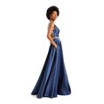 thumbnail image 3 of SAY YES TO THE PROM Womens Navy Embellished Pocketed Gown Sleeveless Square Neck Full-Length Prom Fit + Flare Dress Juniors 15\16, 3 of 4