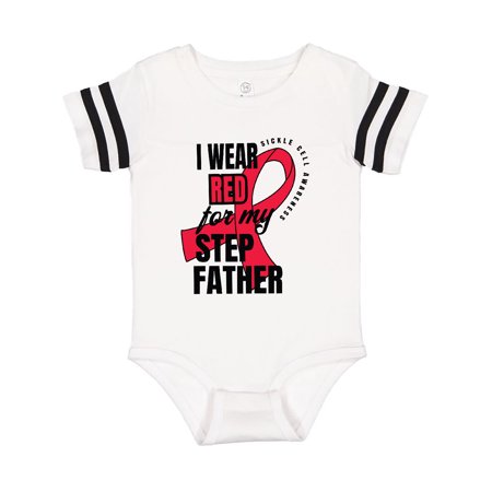 

Inktastic Sickle Cell Awareness I Wear Red For My Step Father Gift Baby Boy or Baby Girl Bodysuit