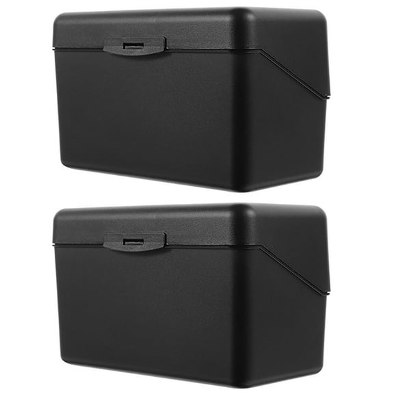 PTOOTP Plastic Recipe Card Holder Box, Black, 2 Pieces - Kitchen Organizer for Recipe Cards