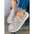 thumbnail image 6 of Women‘s Gray Fashionable Solid Color Slip-on Sneakers With Front Tie For Casual Wear, 6 of 7