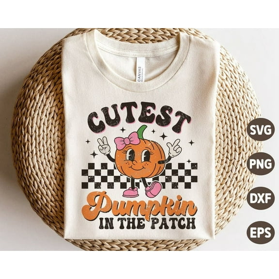 Cutest Pumpkin In The Patch T-shirt, Fall Shirt, Distressed Retro Pumpkin Shirt, Halloween Shirt TH030645