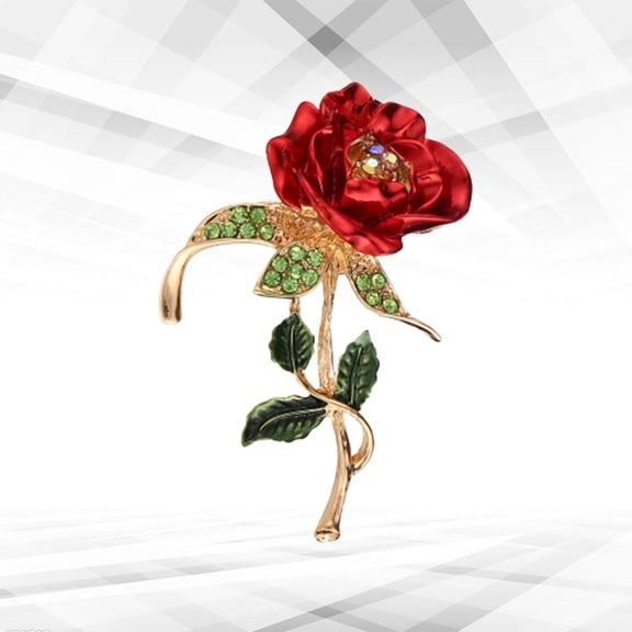 MEIBUTYUP Red Rose Brooch Pin for Women, Elegant Floral Jewelry Accessory with Detailed Craftsmanship, Stylish and Attractive Design
