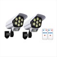 thumbnail image 1 of 2 Piezas Luces Solares Al Aire Libre 77Led PIR Lámpara con Sensor de Movimiento Cámara de Simulación Luz de Pared Solar Luces de Decoración de Jardín Impermeables, 1 of 5