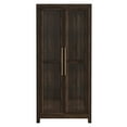 thumbnail image 5 of BELLEZE Storage Cabinet, Tall Bookshelf or Display Cabinet For Living Room Bedroom, Curio Cabinet with Tempered Glass Doors, Trophy Display Case, Storage/Organization - Avalon (Dark Walnut), 5 of 7