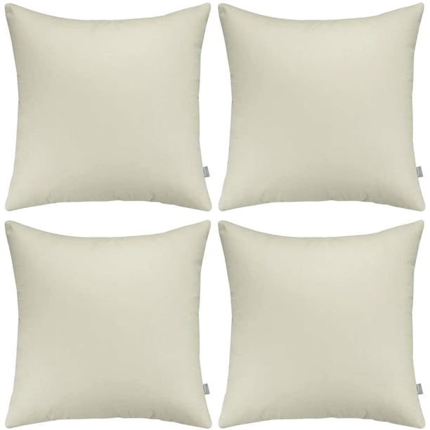 Thmyo Paquete de 4 fundas de almohada 100% algodón, cómodas, decorativas y sólidas, fundas de cojín cuadradas, fundas de almohada en blanco para sublimación, fundas de almohada navideñas para sofá (18