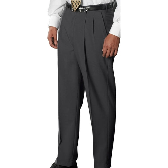 Edwards 2680 Pleated Men's Dress Pant, 38 28, DARK GREY