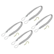 Uxcell Curtain Tiebacks Braided Drapery Holdbacks Holder Decorative Rope Tie Back with Metal Hooks Silver 4Pcs