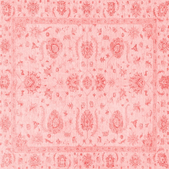 Ahgly Company Indoor Square Oriental Red Traditional Area Rugs, 7' Square