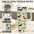 thumbnail image 5 of Dachshund Tumbler with Handle and Straw 40 oz Christmas Cup Weiner Dog Coffee Travel Mug Stainless Steel Insulated Water Bottle Xmas Christmas Decor Gifts for Women, 5 of 6