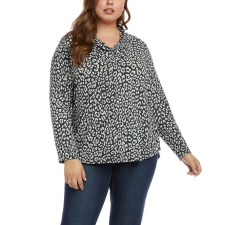 Karen Kane Women's Cowl Neck Knit Top Grey Size 2X