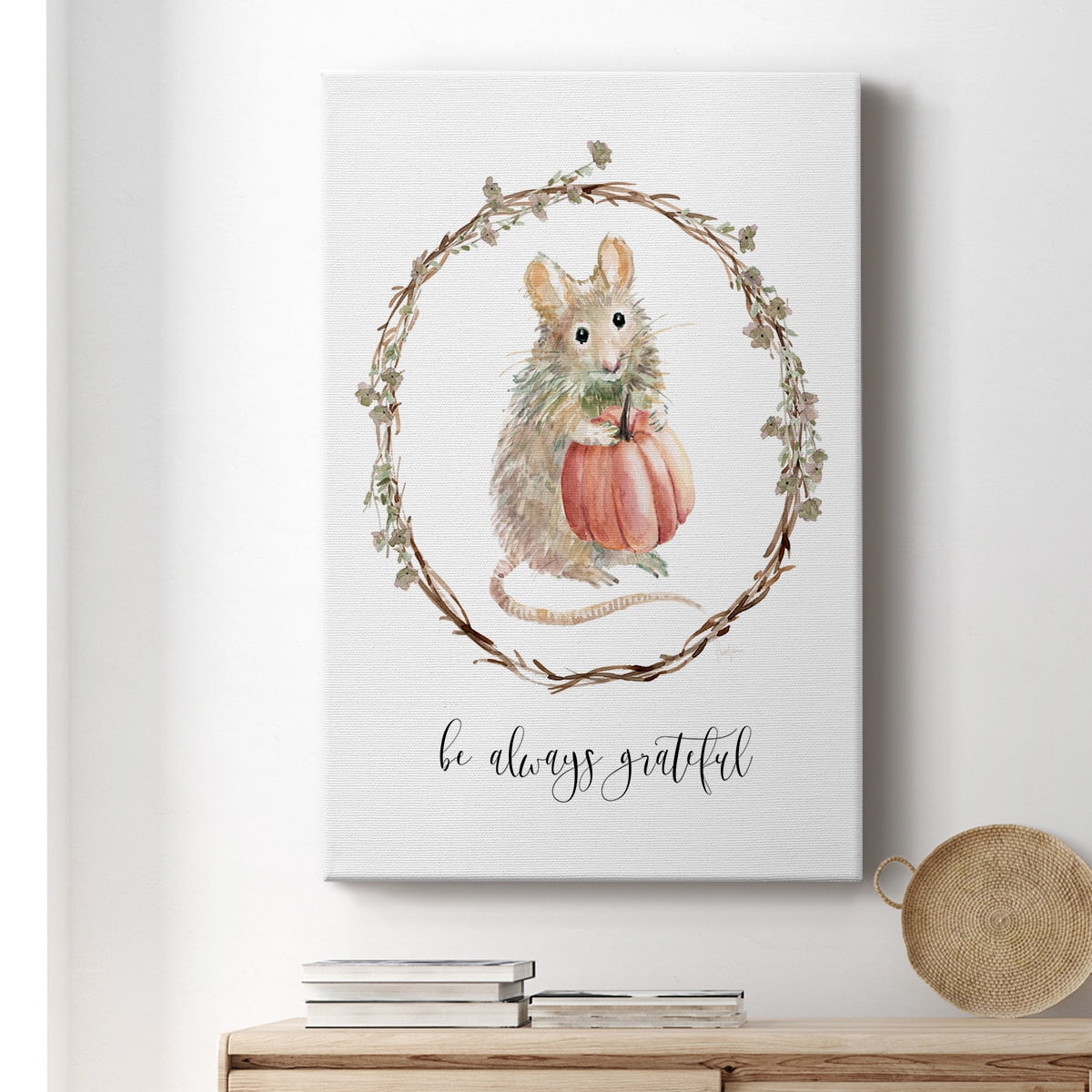 Harvest Home Mouse Premium Gallery Wrapped Canvas - Ready to Hang