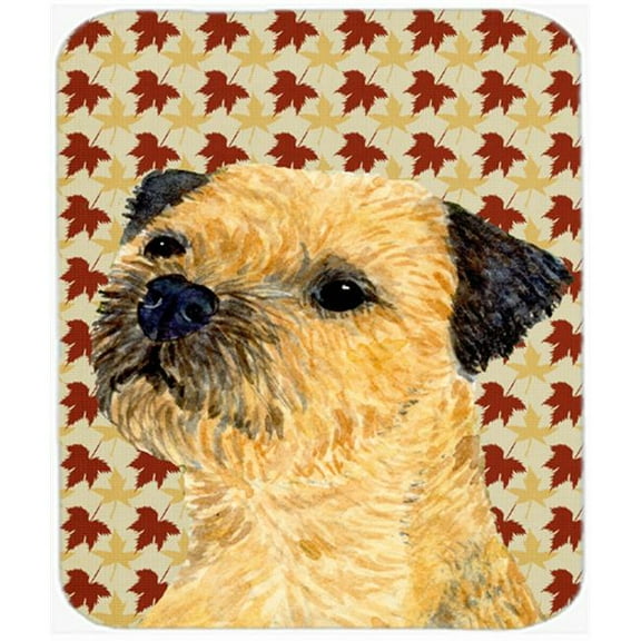 Border Terrier Fall Leaves Portrait Mouse Pad, Hot Pad Or Trivet