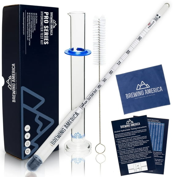 Proof and Tralle Alcoholmeter Hydrometer Test Kit - Distilled Alcohol with Test Jar