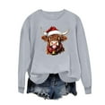 thumbnail image 4 of Ounisa Womens Valentines Sweatshirt Ox Graphic Print Pullover Casual Long Sleeve Valentine's Blouse Top, 4 of 6