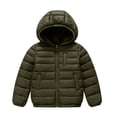 thumbnail image 4 of Cethrio Boys Puffer Jackets, Warm Long Sleeve Lightweight Full Zip Winter Outerwear with Pockets Army Green Size 13-14 T, 4 of 6