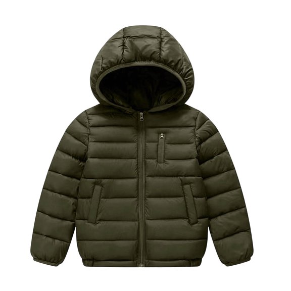 Nugftut Jackets for Kids Warm Winter Coat Girls Boys Pocket Hooded Puffer Jackets Size 13 Years