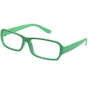 Angle View: Lady Woman Pale Green Plastic Full Rim Single Bridge Glasses Frame Ornament
