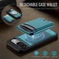 thumbnail image 3 of JEEHOOD Case For Google Pixel 10 / Pixel 10 Pro, RFID Blocking, PU Leather,Compatible With MagSafe Detachable 2 In 1 Wallet With Built-in Push Card Holder,Kickstand Magnetic Protective Cover,Blue, 3 of 8