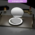 thumbnail image 3 of Dsseng Pocket Mirror  1X/10X Magnification LED Compact Travel Makeup Mirror with Light for Purse  2-Sided  Portable  Folding  Handheld  Small Lighted Mirror for Gift  Cyan, 3 of 7