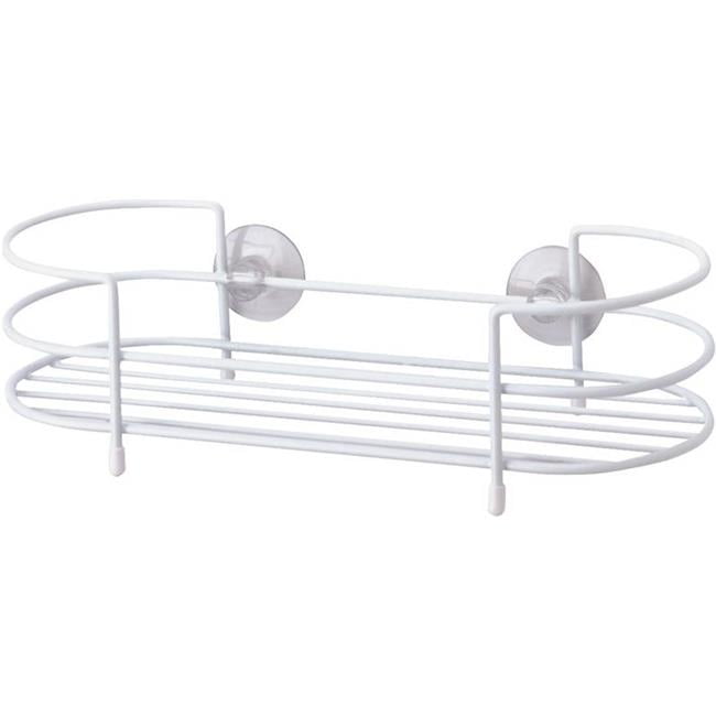 Homebasix 399311 Shower Caddies, Suction Basket, White PE Coat