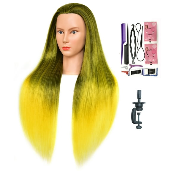 Bellrino 28" Cosmetology Mannequin Manikin Training Head with Synthetic Fiber with Gift Set  W-1SA92090