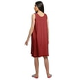 thumbnail image 4 of Moomaya Round Neck WoMen's A-Line Nightdress Sleeveless Solid Cotton Nightwear, 4 of 6