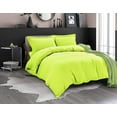 thumbnail image 1 of Mocassi 3-Piece Duvet Cover Set, 1800 Thread Count, Button Closure, Solid Color - Cooling, Breathable Material- Wrinkle, Fade, Stain Resistant, King/California King, Lime, 1 of 5