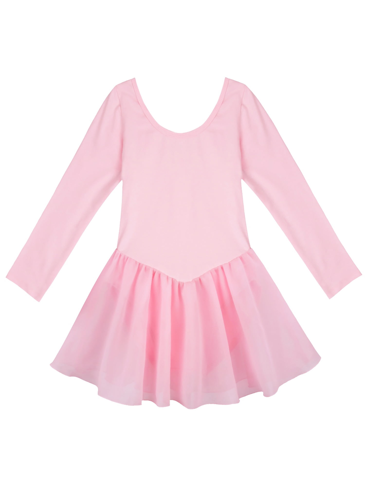 IEFIEL Girls Long Sleeve Ballet Dress Dance Skirt Leotard (Little Girls ...