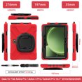thumbnail image 3 of Case for Samsung Galaxy Tab Active 5 Pro/Active 4 Pro 10.1 inch, 360 Degree Rotating Hand Grip Shockproof Cover with Shoulder Strap, Red, 3 of 7