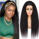 thumbnail image 1 of Peluca Zealady Kinky Straight para cabello humano, 45 cm, color negro, 1 of 8