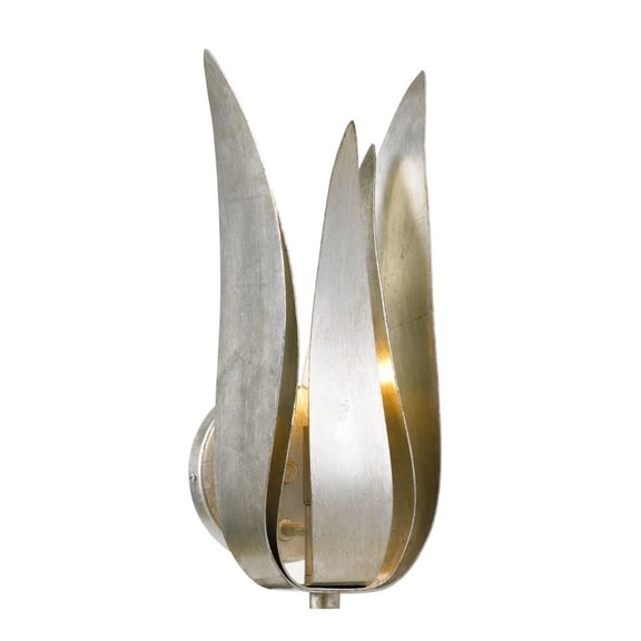 Crystorama Broche 1 Light Antique Silver Wall Mount - 8'' W x 14'' H x 4.5'' D