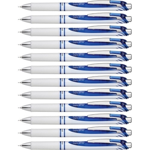 Pentel Needle Tip Liquid Gel Ink Pens 0.5 mm Pen Point Size - Needle Pen Point Style - Refillable - Retractable - Blue Liquid Gel Ink Ink - 12 / Dozen