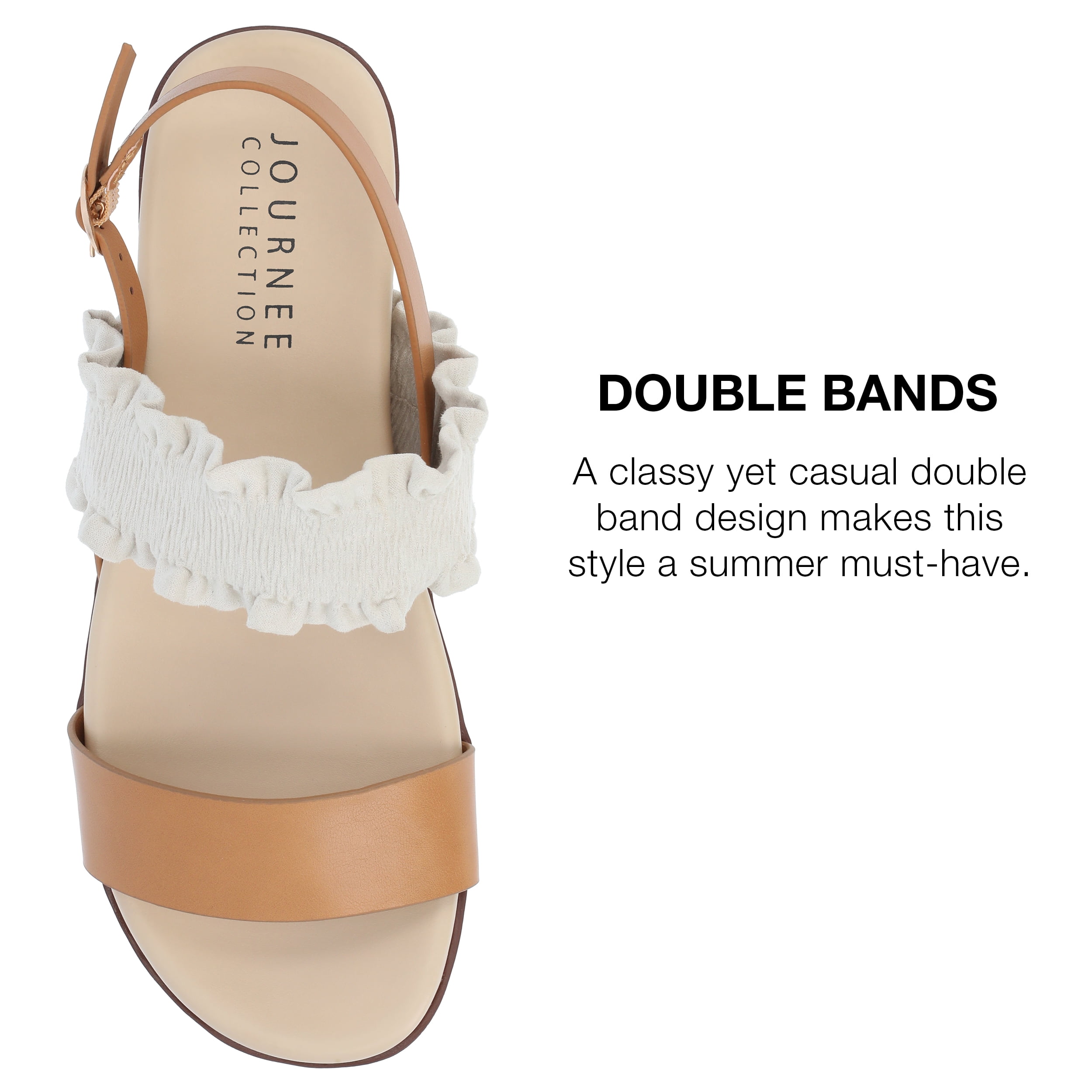 Journee Collection Womens Riya Formed Footbed Sling Back Sandal